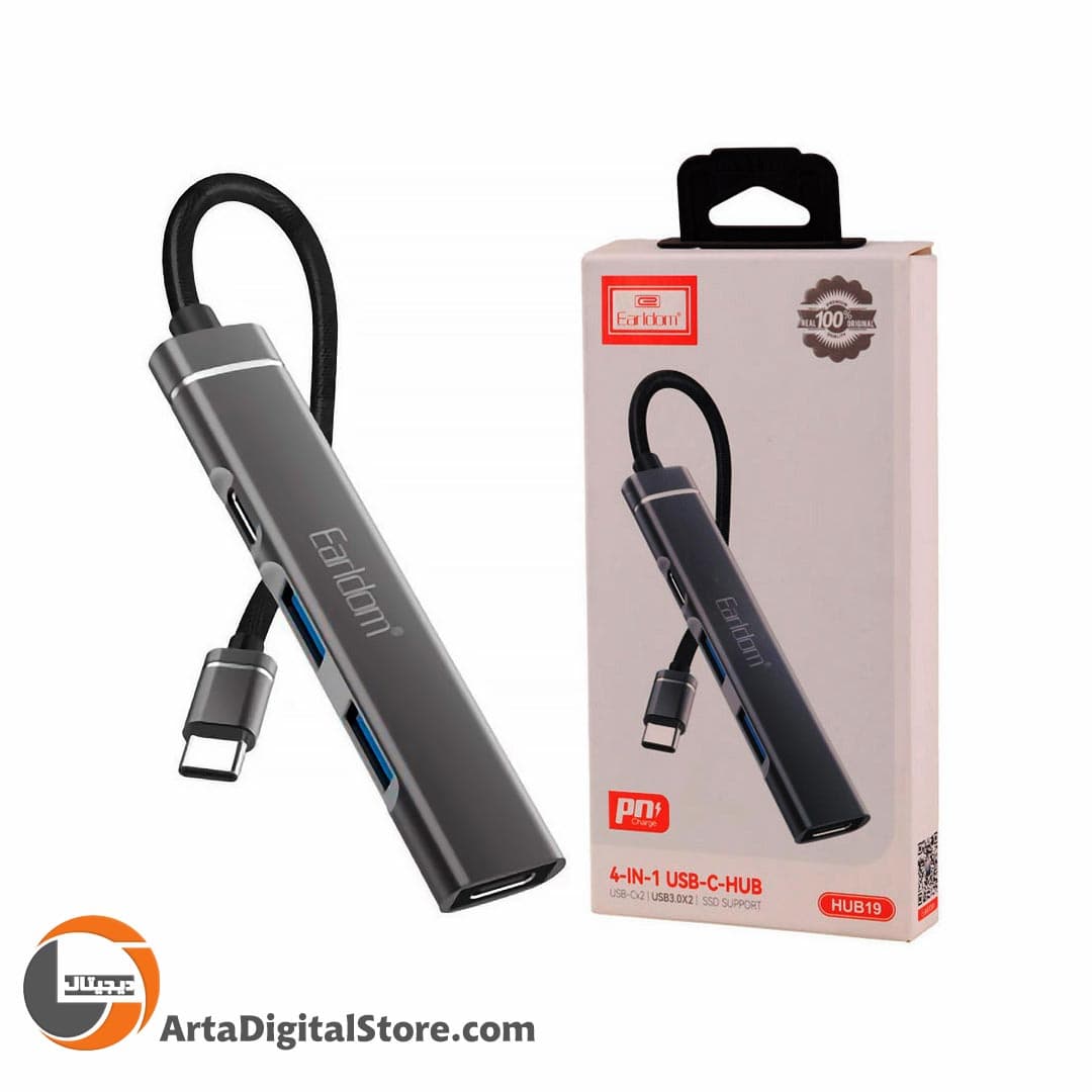 هاب تایپ سی Earldom ET-HUB19 USB3.0x2/Type-Cx2 4 Port Type-C HUB — تصویر ۵
