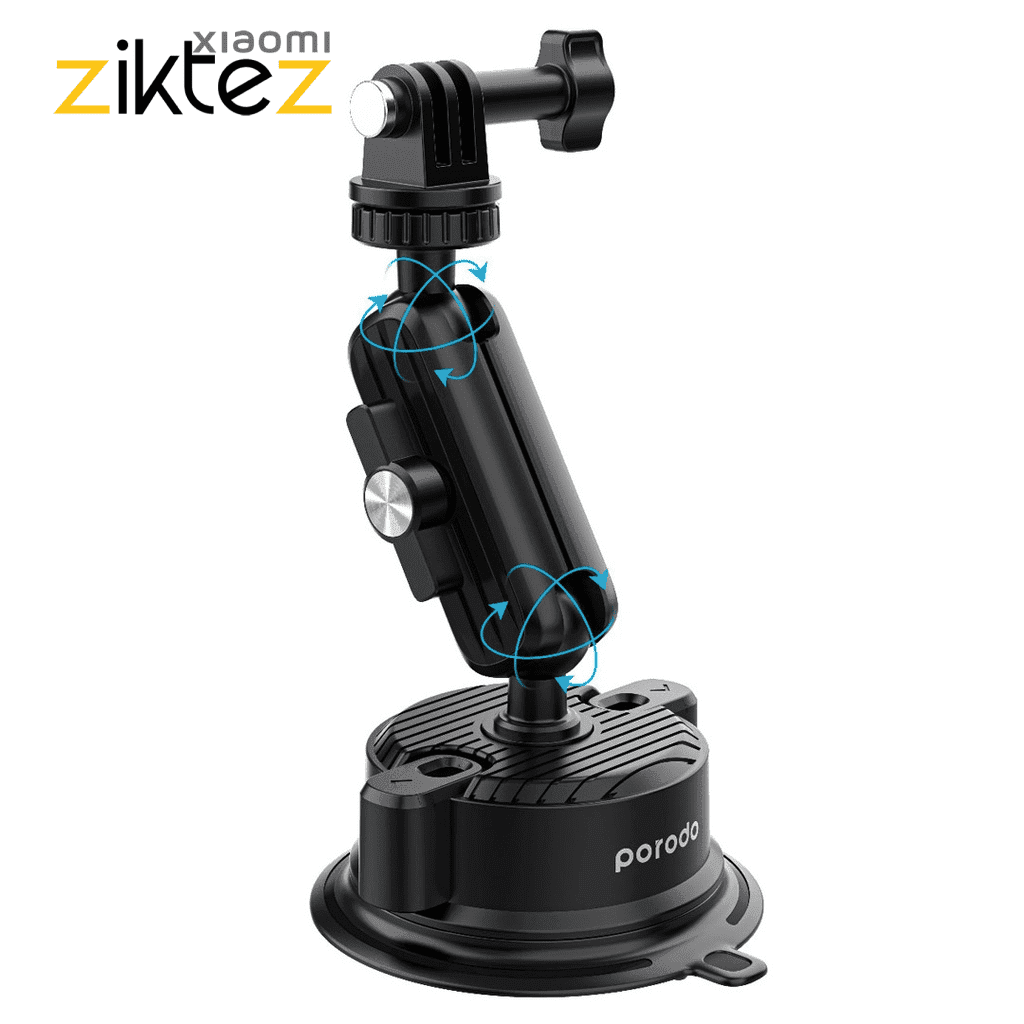 پایه موبایل و دوربین هولدر پایه مکشی Porodo 2in1 Mobile and Camera Mount with Suction Base(اورجینال ارسال فوری)