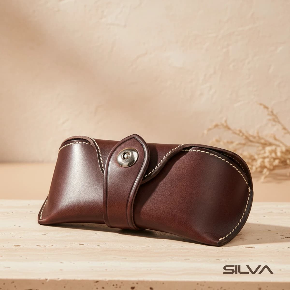 کیف عینک چرم طبیعی مدل Glass Bag 02 | سیلوا چرم