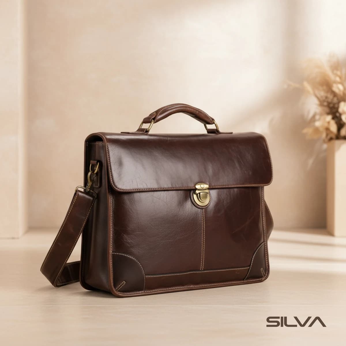 کیف اداری چرم طبیعی مدل Office Bag 31 | سیلوا چرم