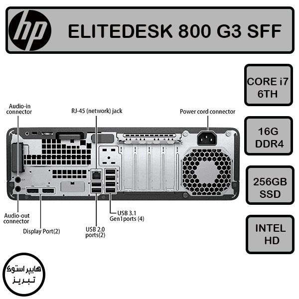 مینی کیس اچ پی ELITEDESK 800 G3(نسل شش)(i7-6TH/16GB/256GB) — تصویر ۴