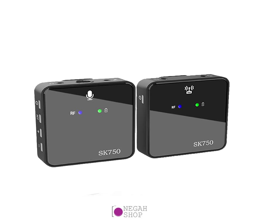 میکروفون بی سیم گوشی و دوربین SK750 wireless microphone زیر — تصویر ۴
