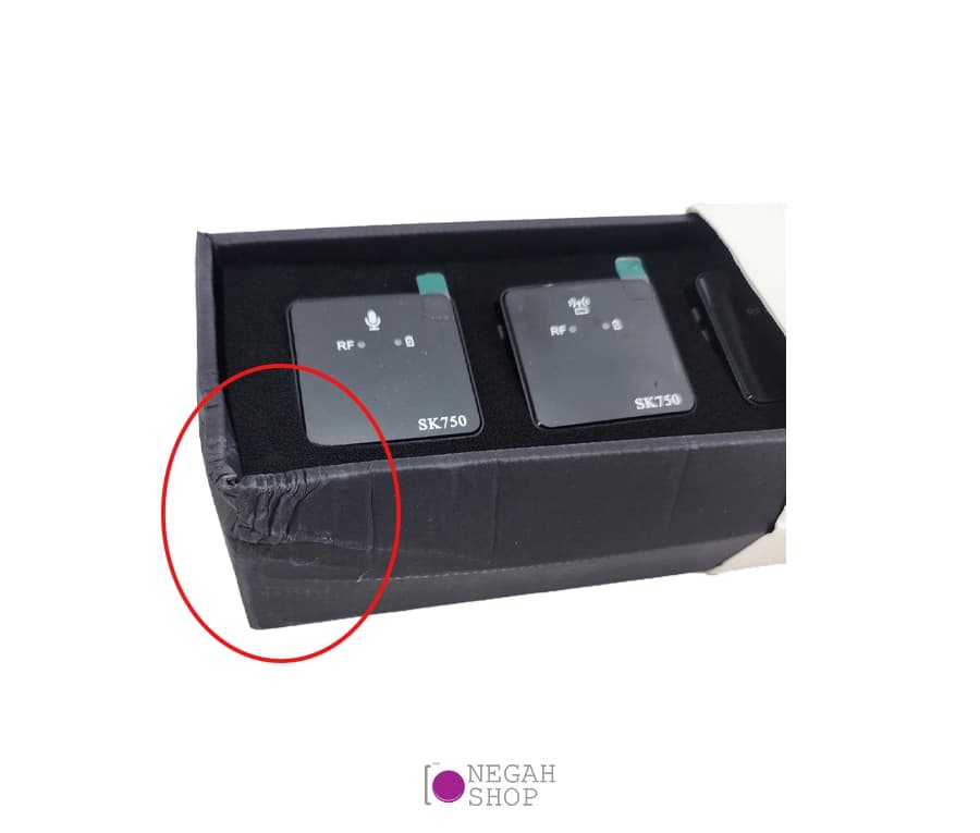 میکروفون بی سیم گوشی و دوربین SK750 wireless microphone مدل دو کاناله زیر — تصویر ۳