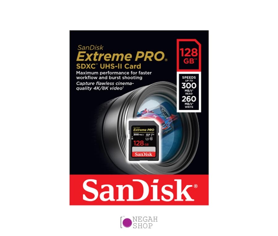 کارت حافظه SDXC سندیسک (SanDisk Extreme Pro UHS-II) ظرفیت 128GB سرعت 300MB/s 2000X — تصویر ۶