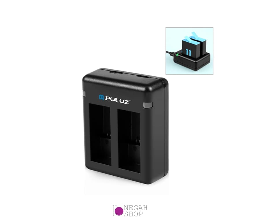 شارژر باتری Puluz مدل USB Dual مناسب برای دوربین گوپرو Hero 12/11/10/9