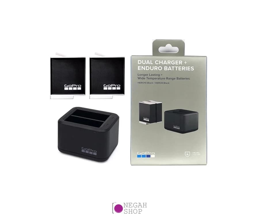 شارژر دوبل گوپرو به همراه دو عدد باتری Gopro Enduro Battery Hero 9/10/11/12 اصلی — تصویر ۵