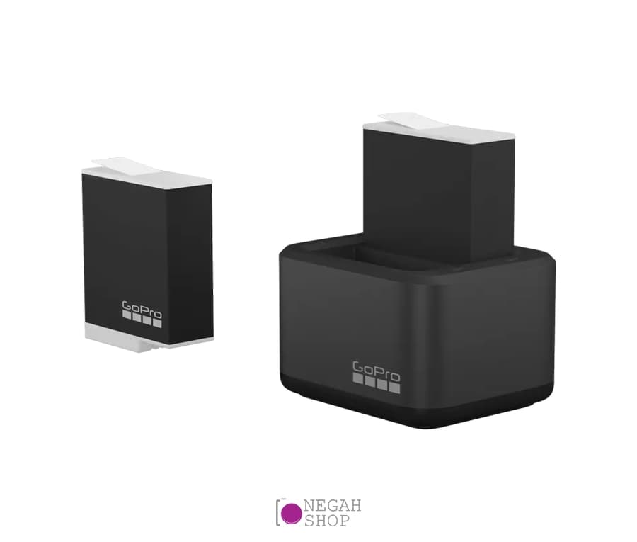 شارژر دوبل گوپرو به همراه دو عدد باتری Gopro Enduro Battery Hero 9/10/11/12 اصلی — تصویر ۳