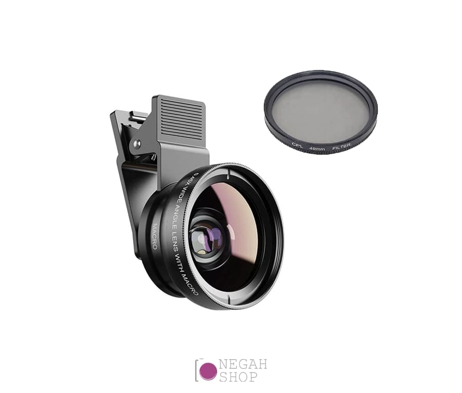 لنز گوشی موبایل Apexel APL-0.45WM به همراه فیلتر CPL 49mm