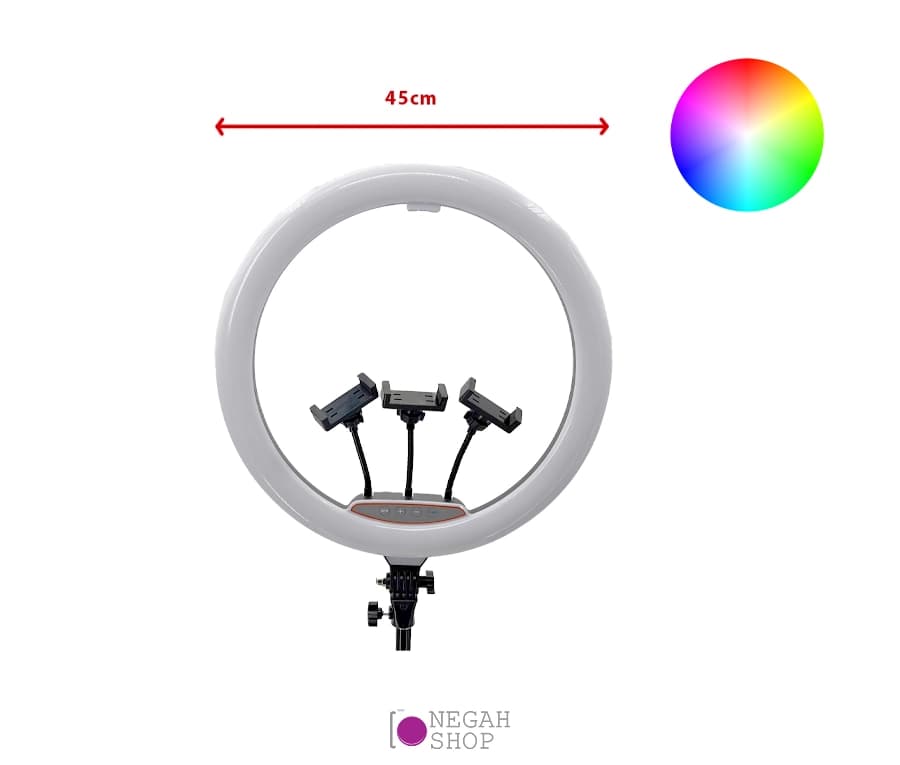رینگ لایت عکاسی و تولید محتوا RGB LED 45cm