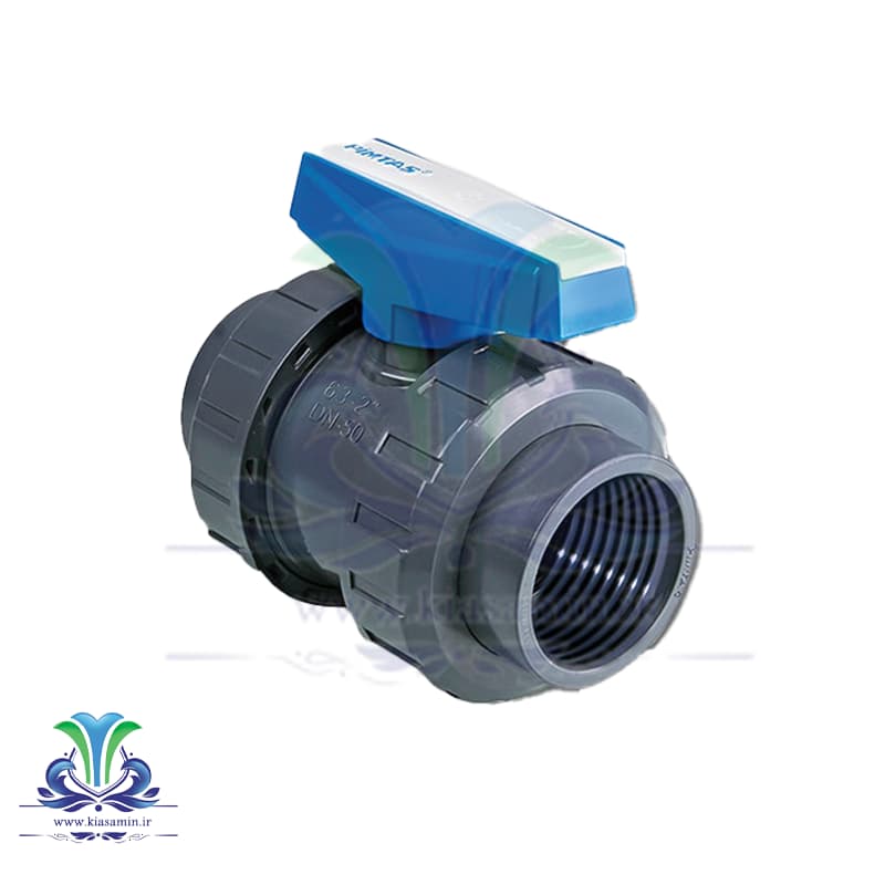 شیر توپی مهره دار دوسر دنده upvc