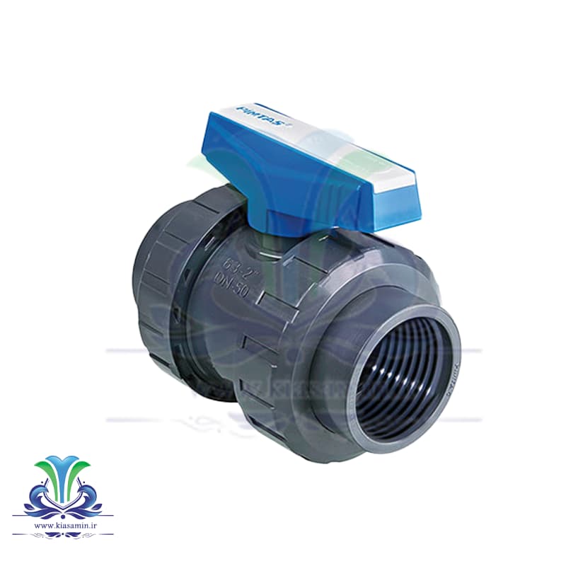شیر توپی مهره دار یکسر دنده upvc