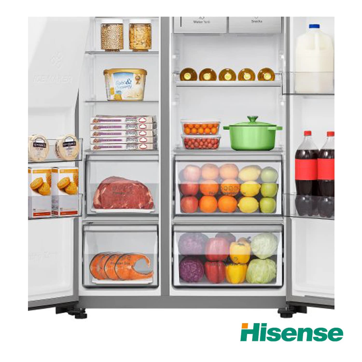 یخچال هایسنس ساید بای ساید 30 فوت مدل RS819N4ISU — تصویر ۲