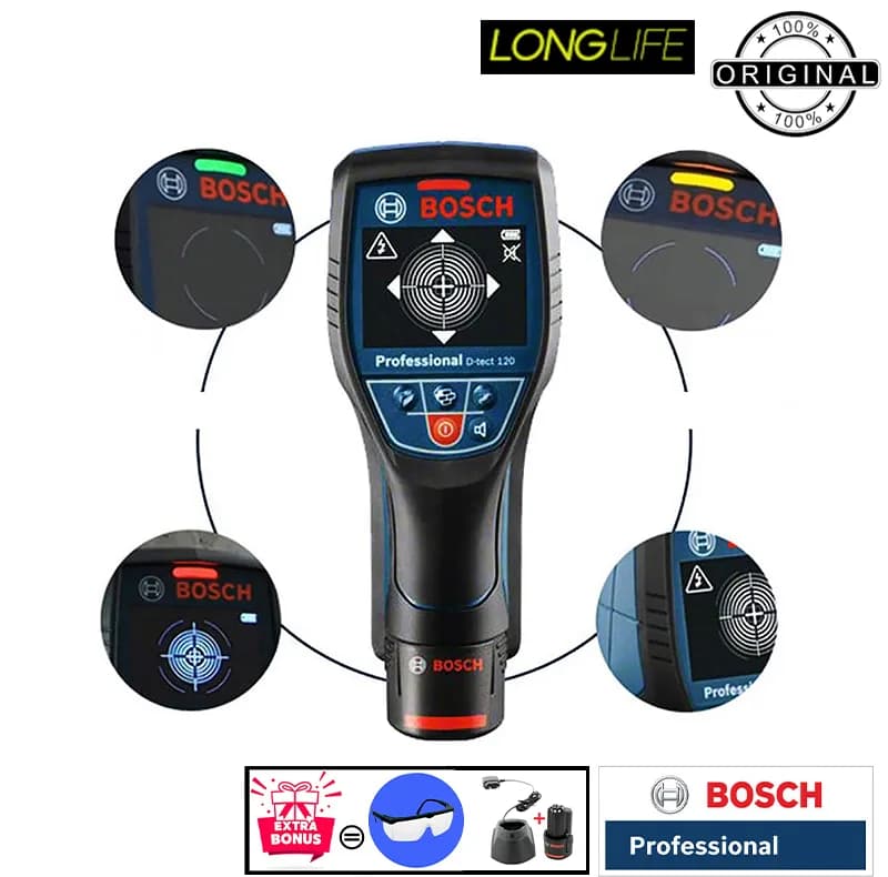 ردیاب دیجیتالی بوش مدل فوق هوشمند D-TECT 120 Professional + Extra Battery 12 V Li — تصویر ۸