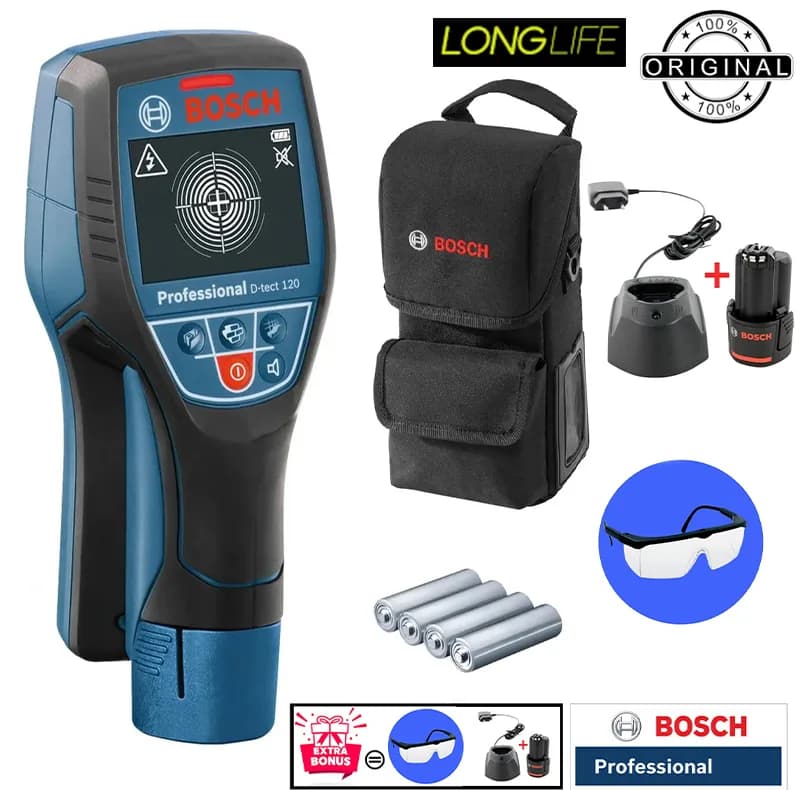 ردیاب دیجیتالی بوش مدل فوق هوشمند D-TECT 120 Professional + Extra Battery 12 V Li — تصویر ۴
