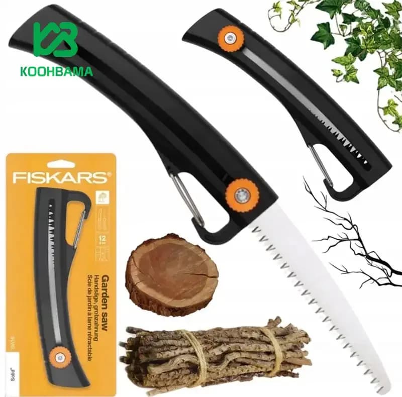 اره تاشو فیسکارس مدل SW16 Garden Saw با تیغه ثابت از کربن استیل برای برش چوب و باغبانی — تصویر ۵