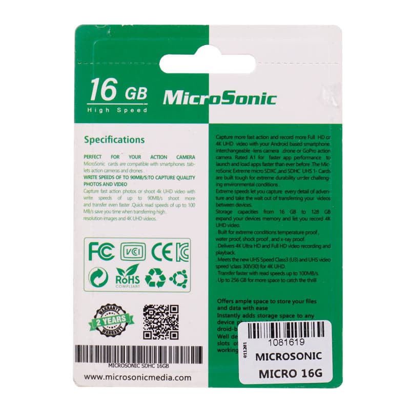 رم میکرو ۱۶ گیگ میکروسونیک MicroSonic 533X U1 — تصویر ۲