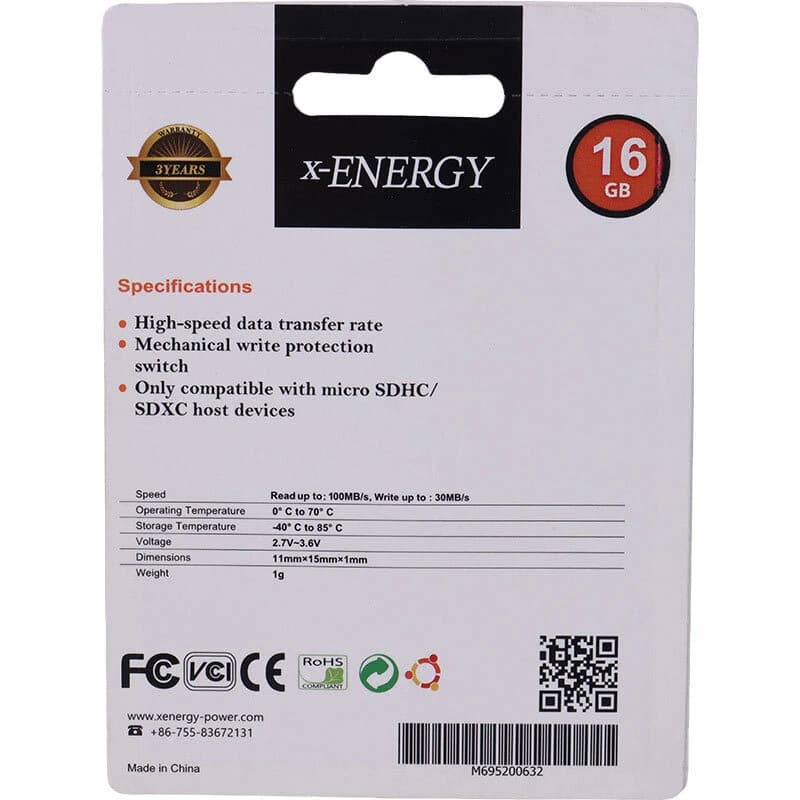 رم میکرو 16 گیگ ایکس انرژی Prime 533X U1 A1 C10 80MB/s — تصویر ۱۲