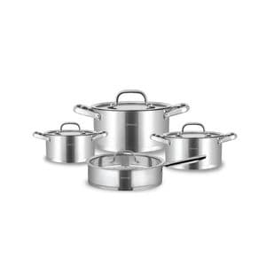 سرویس قابلمه و تابه استیل ۸ پارچه عرشیا مدل SS014-2767
