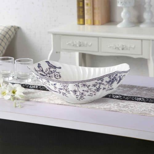 میوه خوری گود بیضی گلدکیش طرح لوتوس