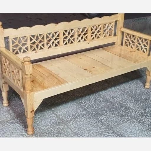 تخت سنتی چوبی با گره ستاره مبلمان فرنا مدل 1144874
