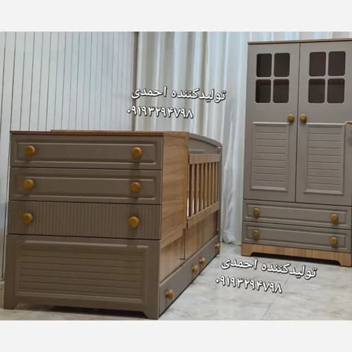 تخت خواب نوزاد نوجوان ست کمد سکافه ای مبلمان فرنا مدل 1144857