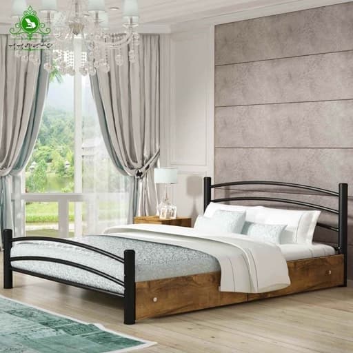 تخت خواب دو نفره فلزی مدل نیکا مبلمان فرنا مدل 1144828