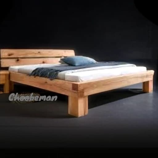 تخت خواب دو نفره چوبی طرح جنگلی مناسب تشک 160-200 مبلمان فرنا مدل 1144825