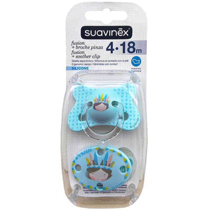 پستانک و زنجیر Fusion سرخپوست 18-4 ماه سواوینکس suavinex