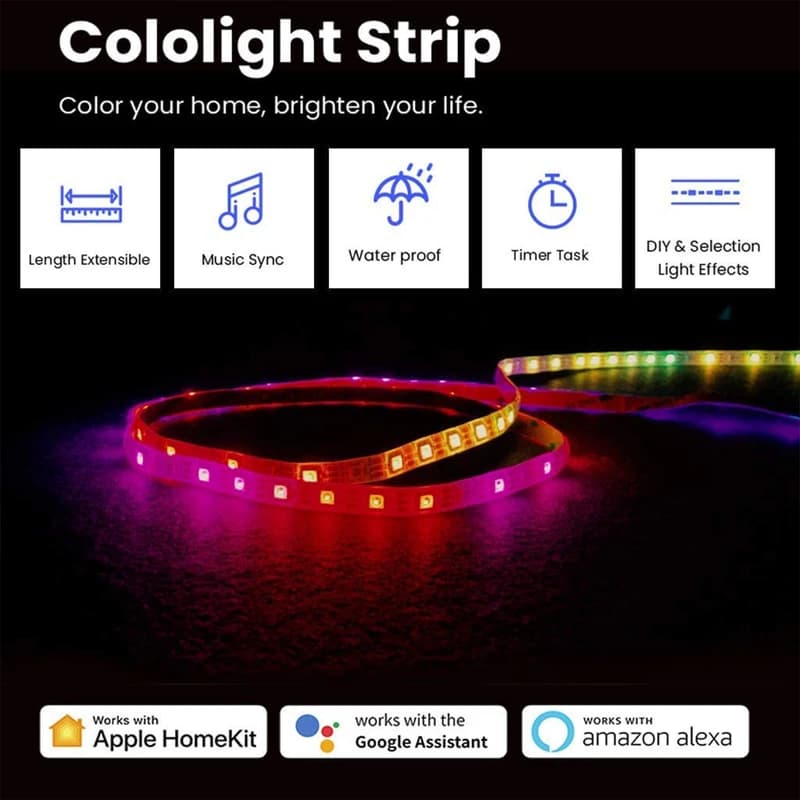 ریسه هوشمند 2 متری Cololight RGB Lighting Strip 60LEDs/M — تصویر ۶