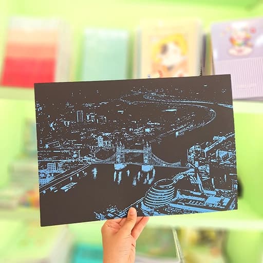 نقاشی ذغالی اسکراچ برد سایز A3 — تصویر ۳