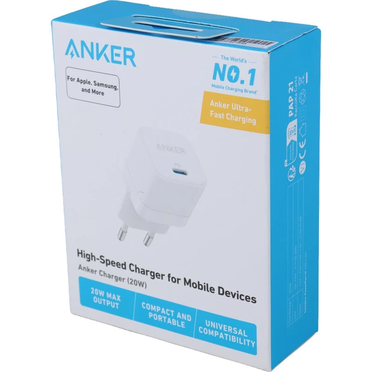 شارژر دیواری PD و فست تک پورت ANKER مدل A2149L23 20W – سفید (گارانتی شش ماهه شرکتی) — تصویر ۶