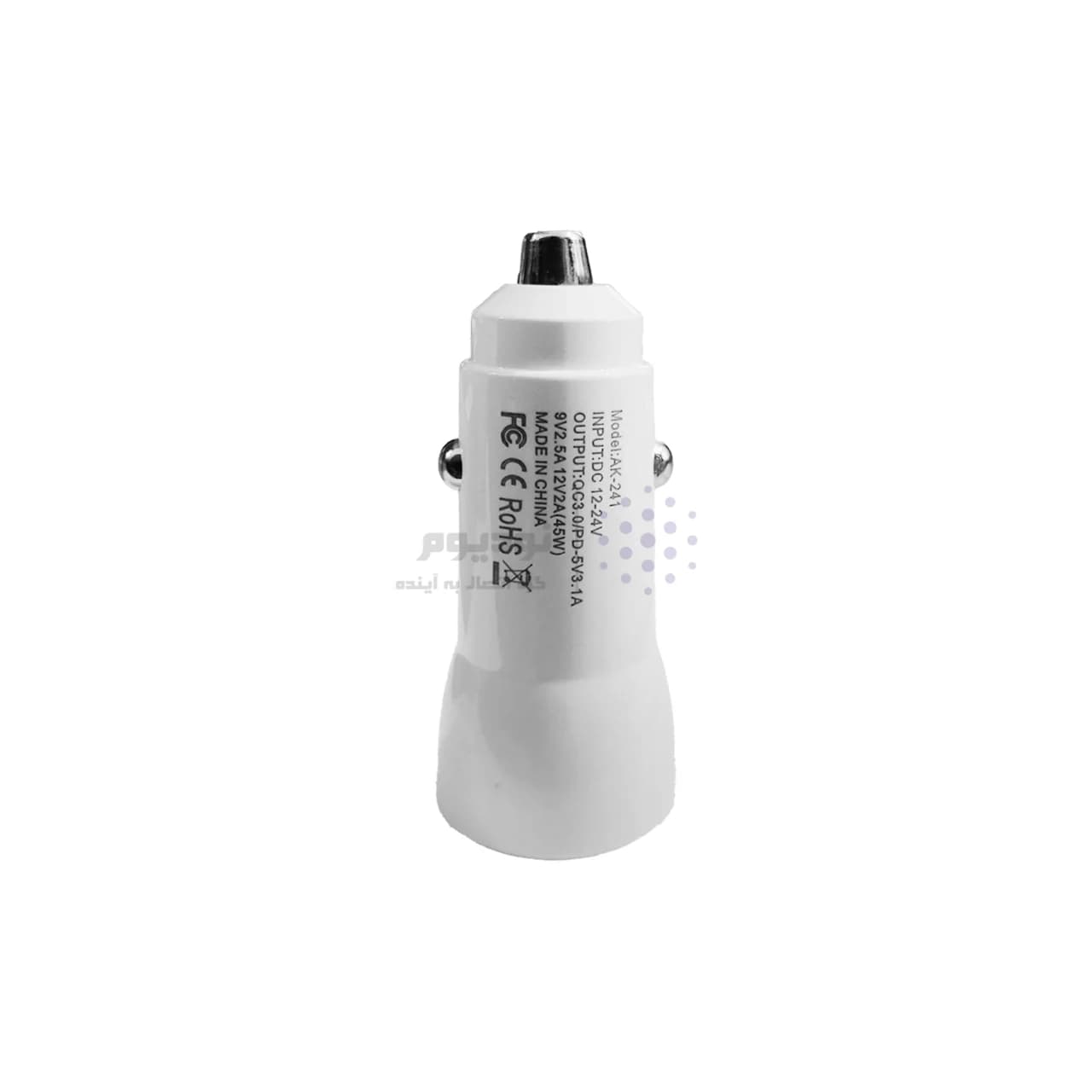 شارژر فندکی PD و فست دو پورت مدل AK-243 45W – سفید – RYL — تصویر ۲