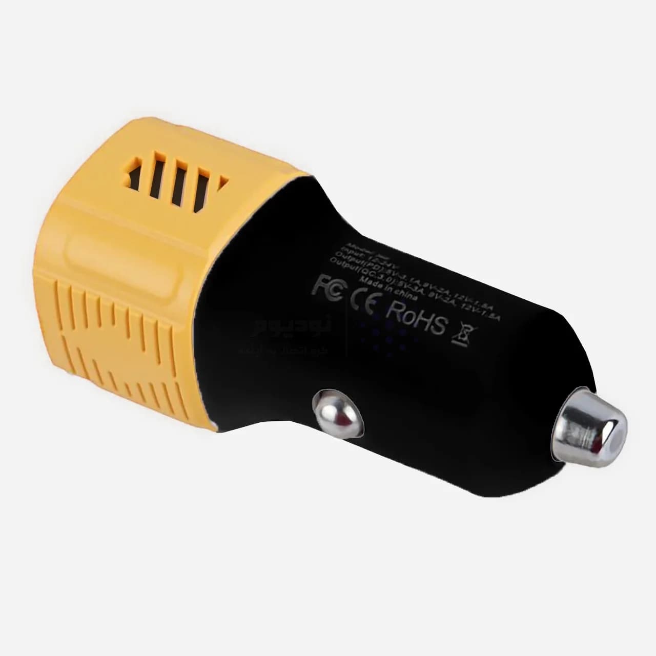 شارژر فندکی PD و فست دو پورت مدل CC-78 60W – مشکی زرد – RYL — تصویر ۳