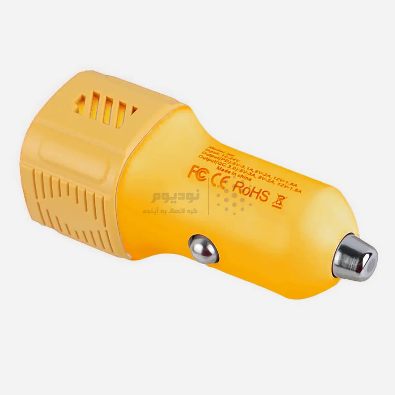 شارژر فندکی PD و فست دو پورت مدل CC-78 60W – زرد – RYL — تصویر ۳