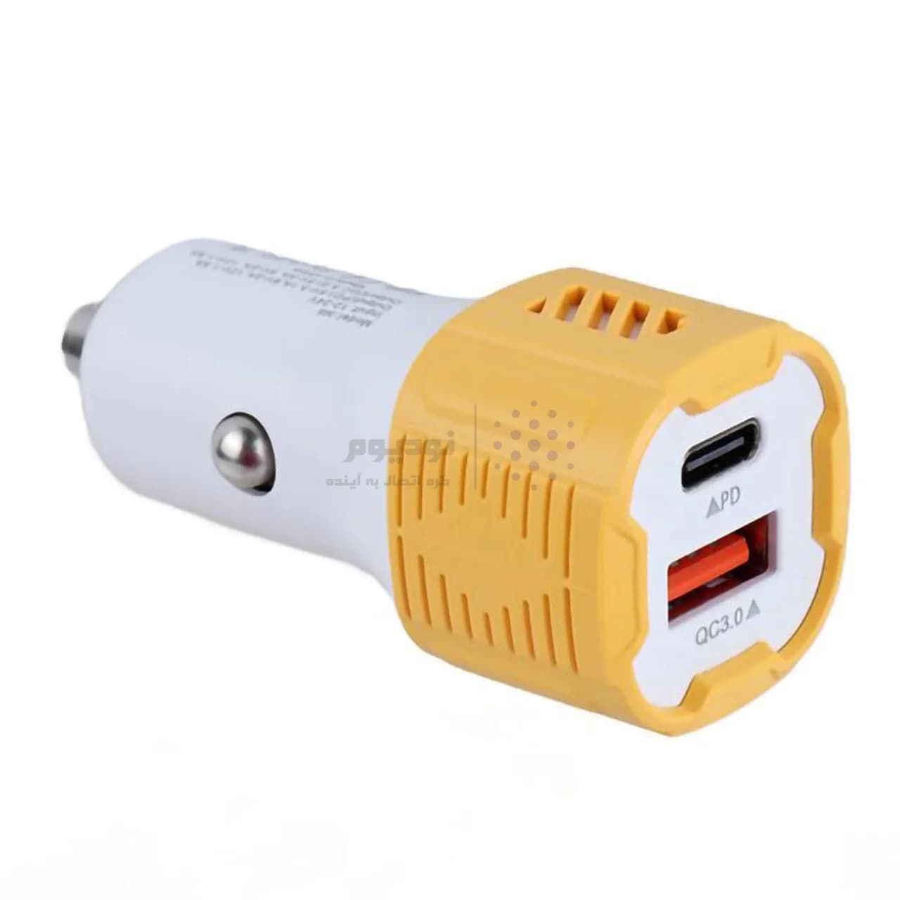 شارژر فندکی PD و فست دو پورت مدل CC-78 60W – سفید زرد – RYL — تصویر ۲