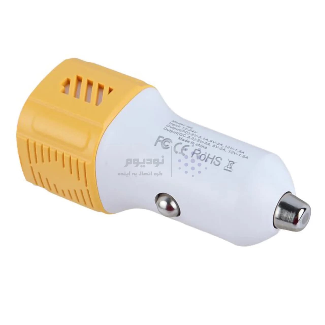 شارژر فندکی PD و فست دو پورت مدل CC-78 60W – سفید زرد – RYL — تصویر ۳