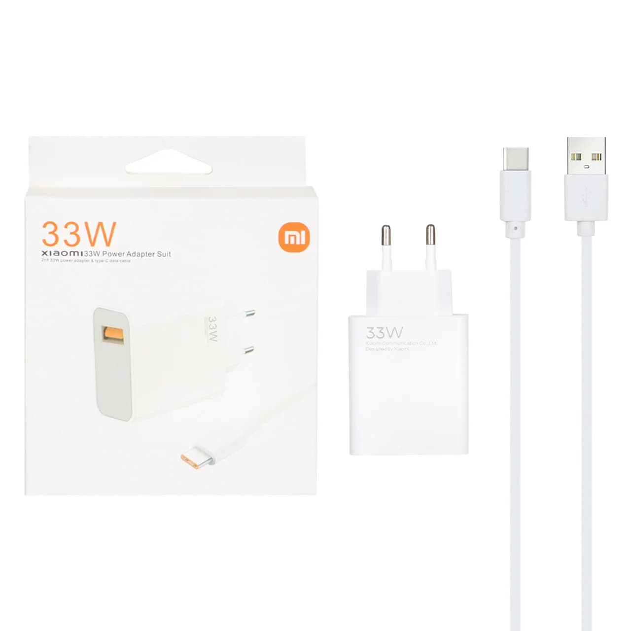 شارژر دیواری 33W فست تک پورت Xiaomi مدل MDY-11-EZ به همراه کابل شارژ Type-C – سفید – MMS (گارانتی شش ماهه YA)