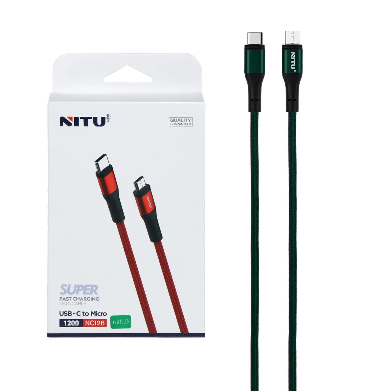 کابل شارژ فست NITU Type-C to Micro USB مدل NC126 – سبز (گارانتی 12 ماه تعویض نیکان همراه)