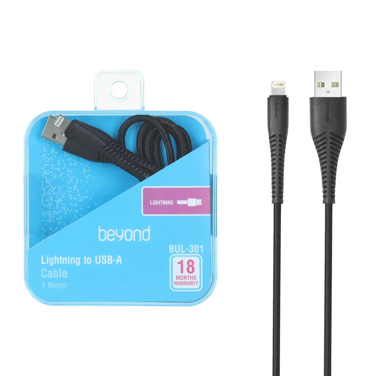 کابل شارژ آیفون beyond مدل BUL-301 – مشکی – RYL