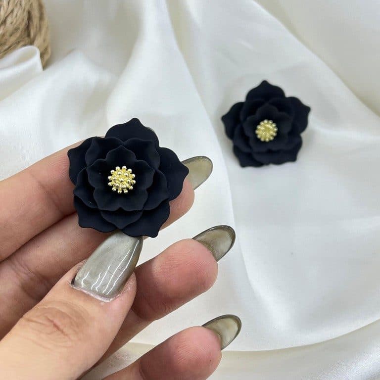 گوشواره زنانه مدل گل کد E6590 — تصویر ۳