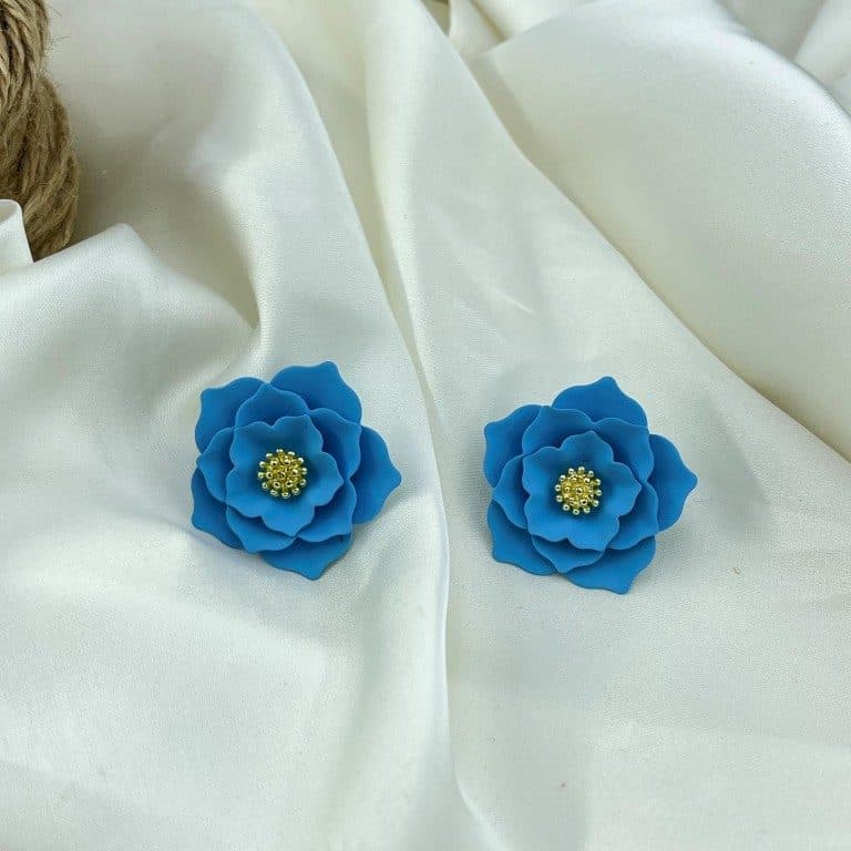 گوشواره زنانه مدل گل کد E6591 — تصویر ۲