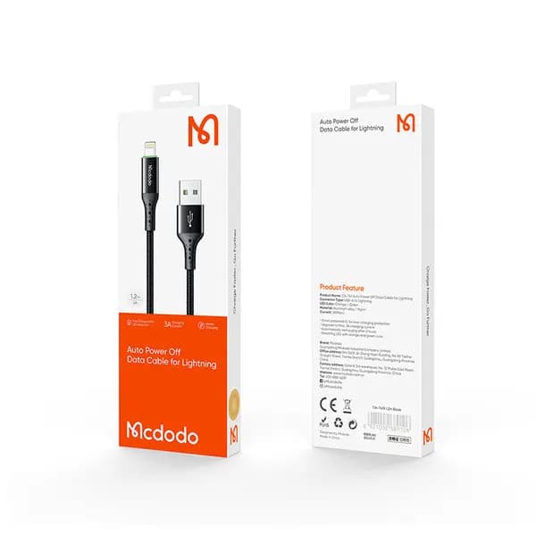 کابل شارژ و دیتا USB به لایتنینگ مک دودو با قطع کن خودکار مدل CA-7410 طول 1.2 متر (مخصوص آیفون) — تصویر ۲