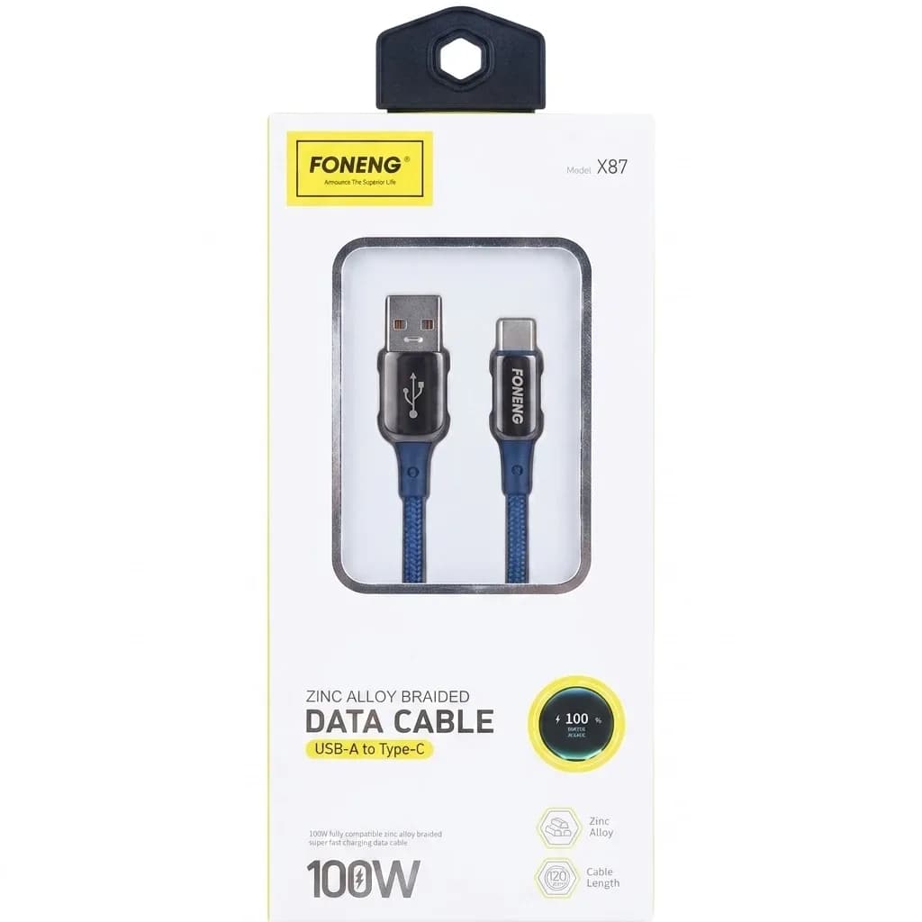 کابل USB-A TO TYPE-C توان 100W برند FONENG مدل X87