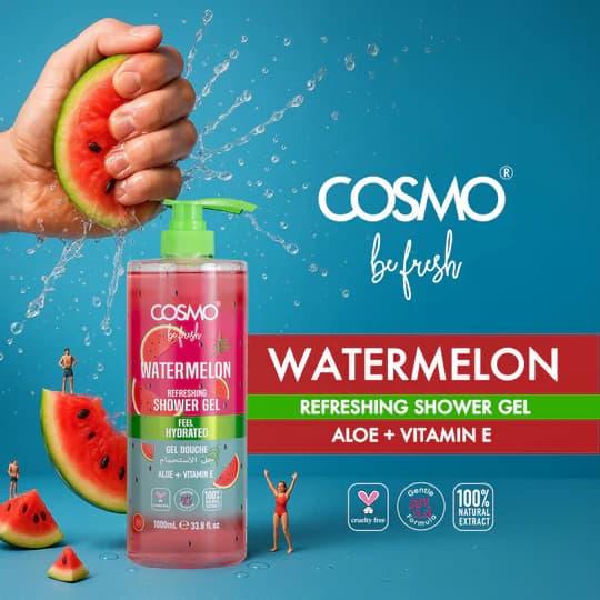 ژل حمام بدن هندوانه (Watermelon) 1000 میل کازمو مدل – Shower Gel — تصویر ۲
