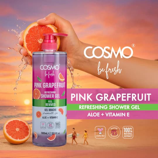 ژل حمام بدن گریپ فروت (Pink Grapefruit) 1000 میل کازمو مدل – Shower Gel — تصویر ۲