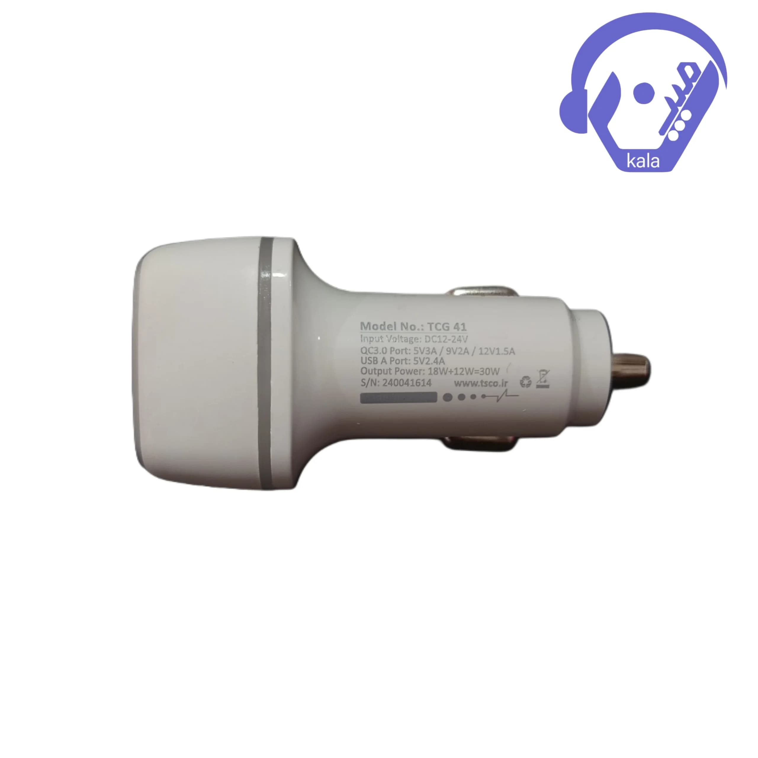 شارژر فندکی ماشین تسکو (TSCO) مدل TCG 41 (۲ پورت، ۳۰ وات) — تصویر ۴