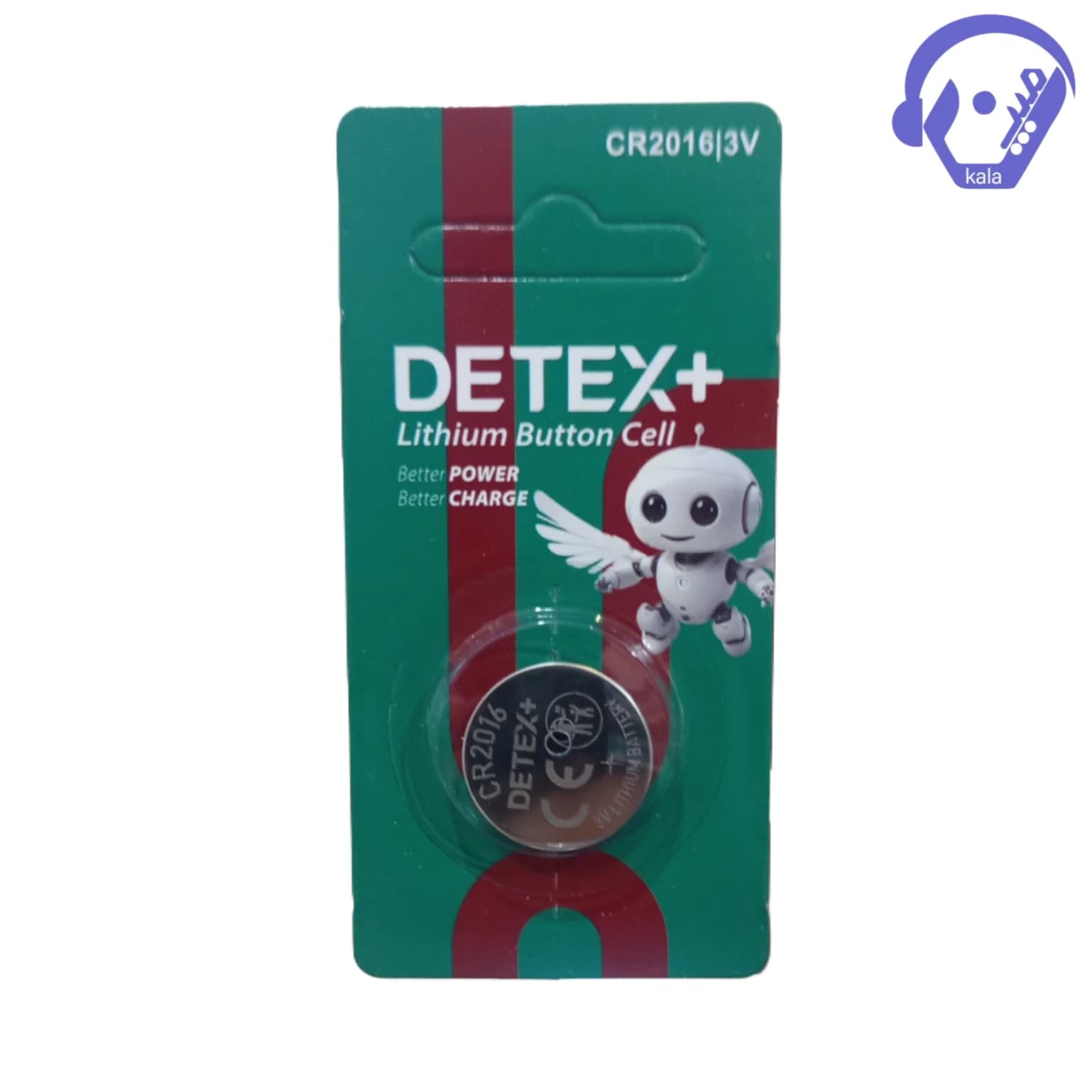 باتری دکمه‌ای لیتیومی (سکه‌ای) دتکس پلاس (DETEX+) مدل CR2016