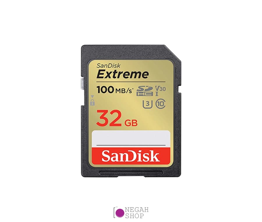 کارت حافظه SDHC سندیسک (Extreme) ظرفیت 32GB سرعت 100MB/s کلاس 10 استاندارد UHS-I U3