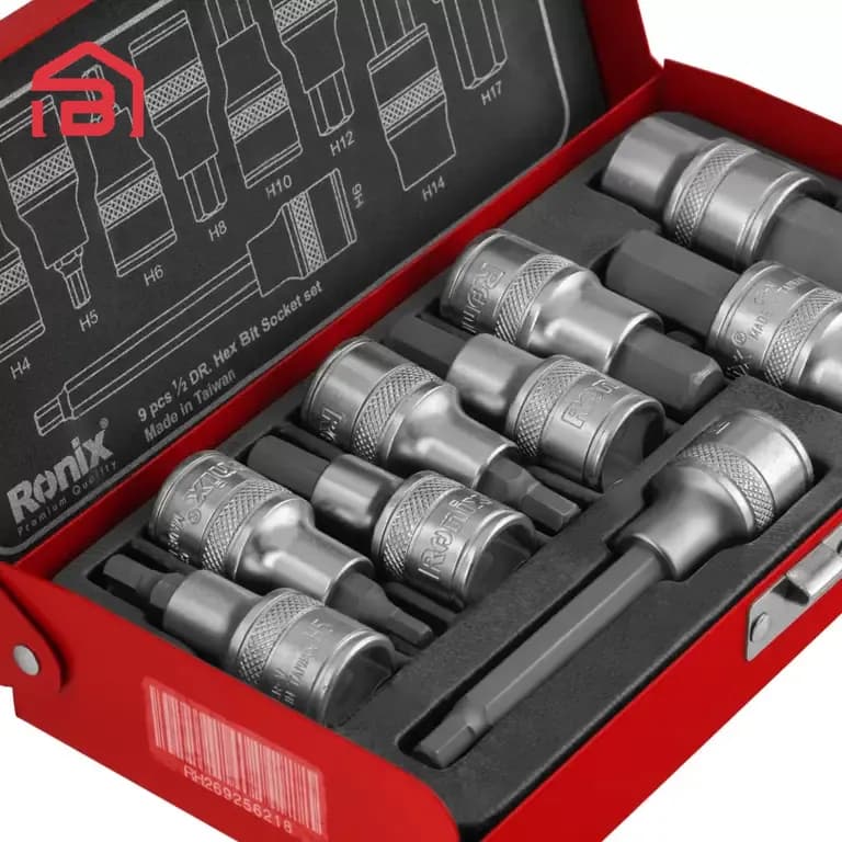 جعبه بکس 1/2 اینچ 6 گوش 9 پارچه رونیکس مدل RH-2692 — تصویر ۲