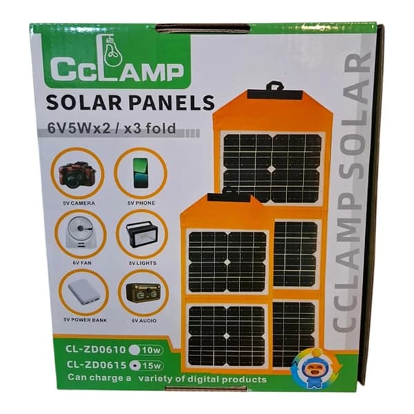 پنل خورشیدی تاشو 15 وات سی سی لامپ مدل Portable Foldable Solar Panel | CL-ZD0615 — تصویر ۴